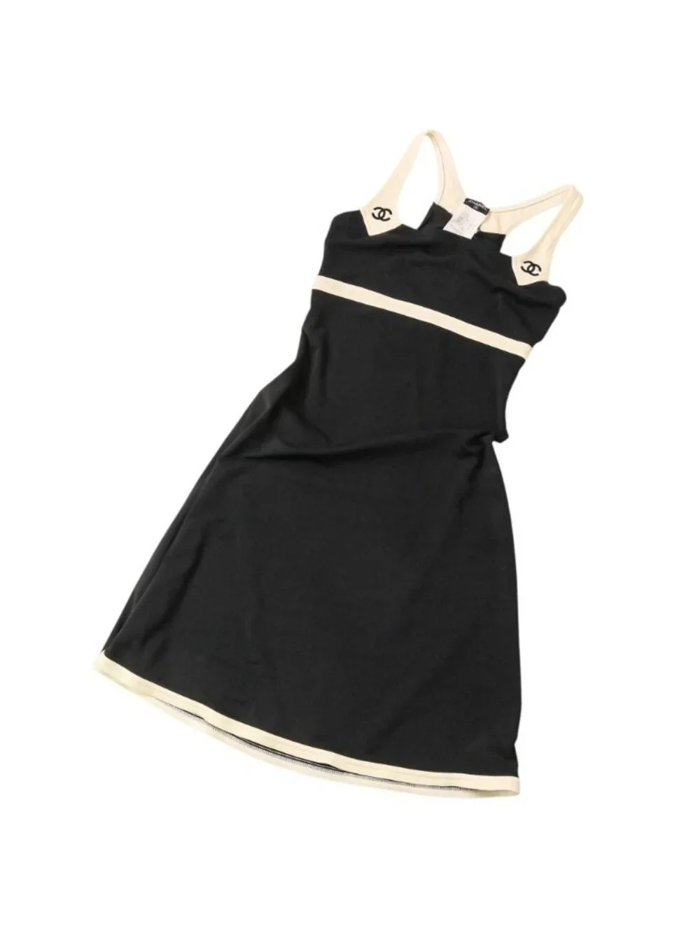 Chanel 96C Maillot Logo CC Sleeveless Dress Navy